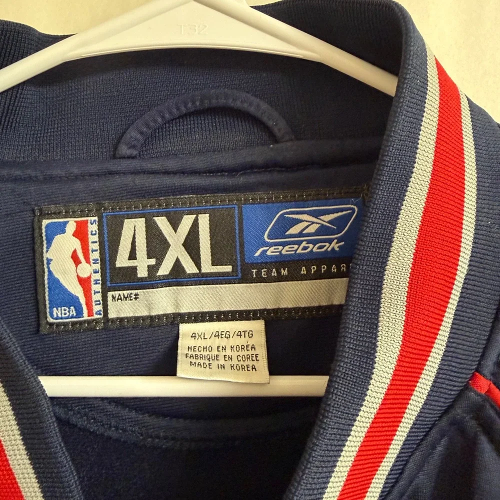 Reebok VTG‎ Retro New Jersey Nets Basketball Jacket 4XL Snap Player Issued Warm